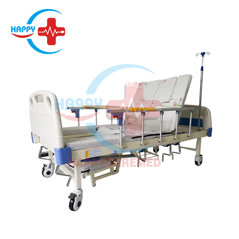 health care nursing bed for Paralyzed patients with roll over and Bedpan hole function