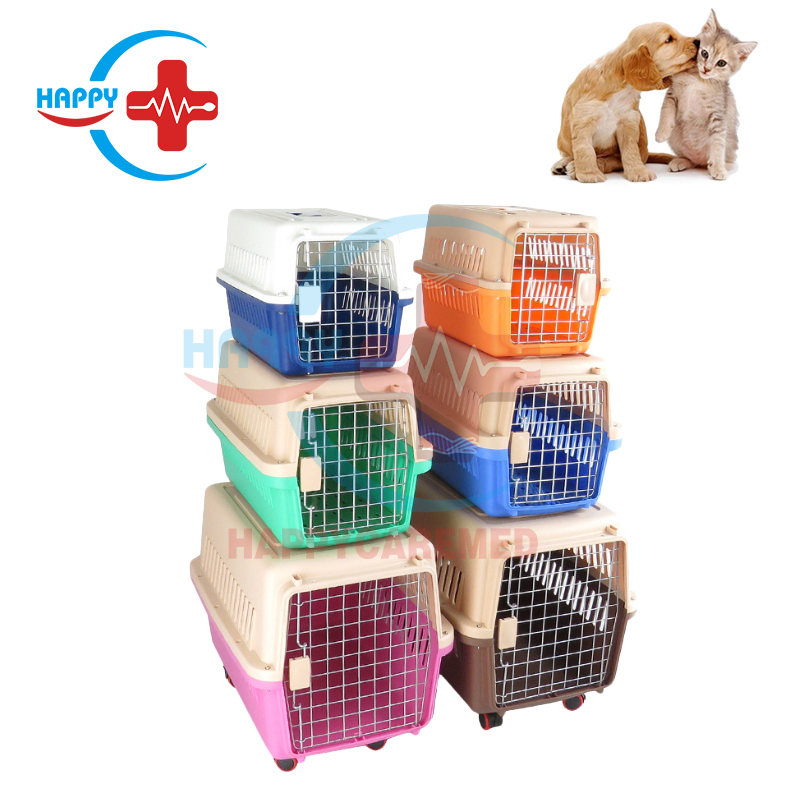 Dog cat plastic travel box pet portable traveling cage in good condition